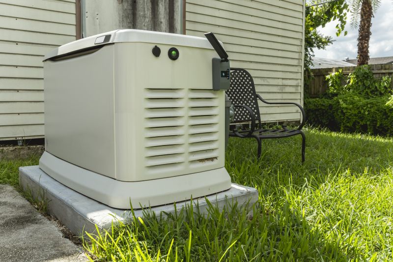 Residential Generator in a Backyard