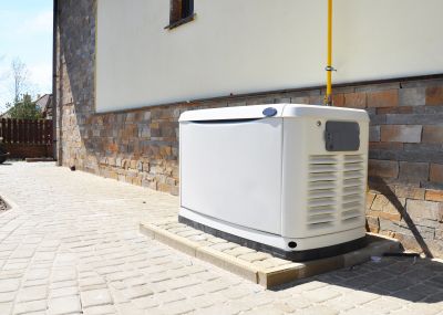 Generator Installed on a Residential Driveway